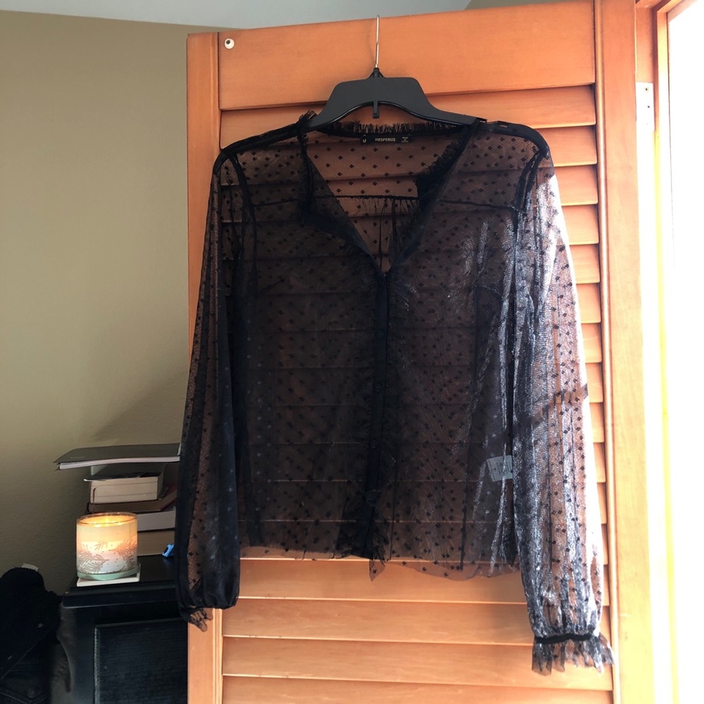 Sheer polka dot top